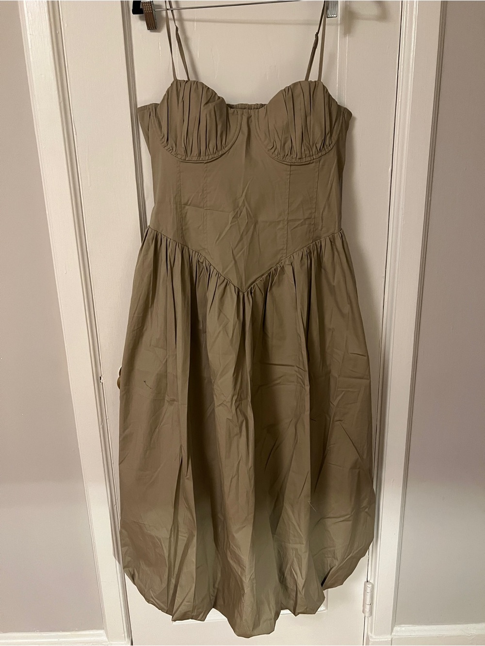 Target Olive Midi Dress with Sweetheart Bust